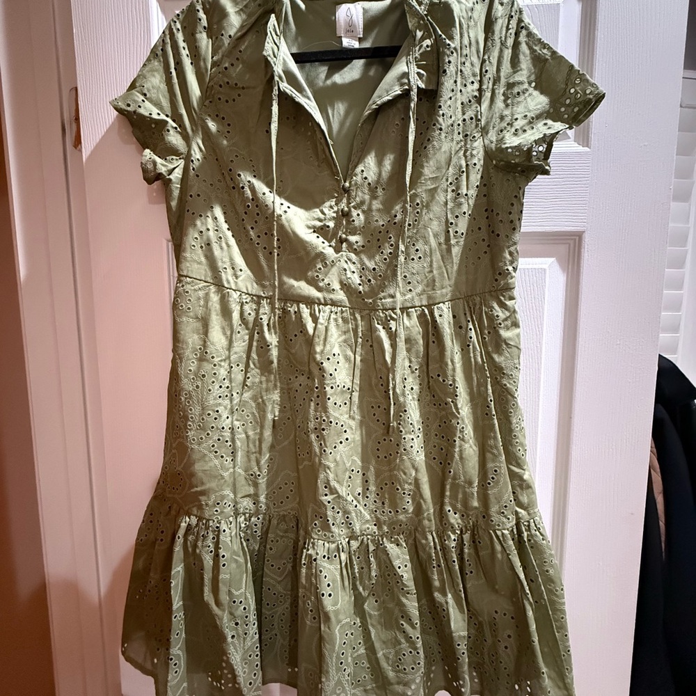 Joie Sage Green Eyelet Dress